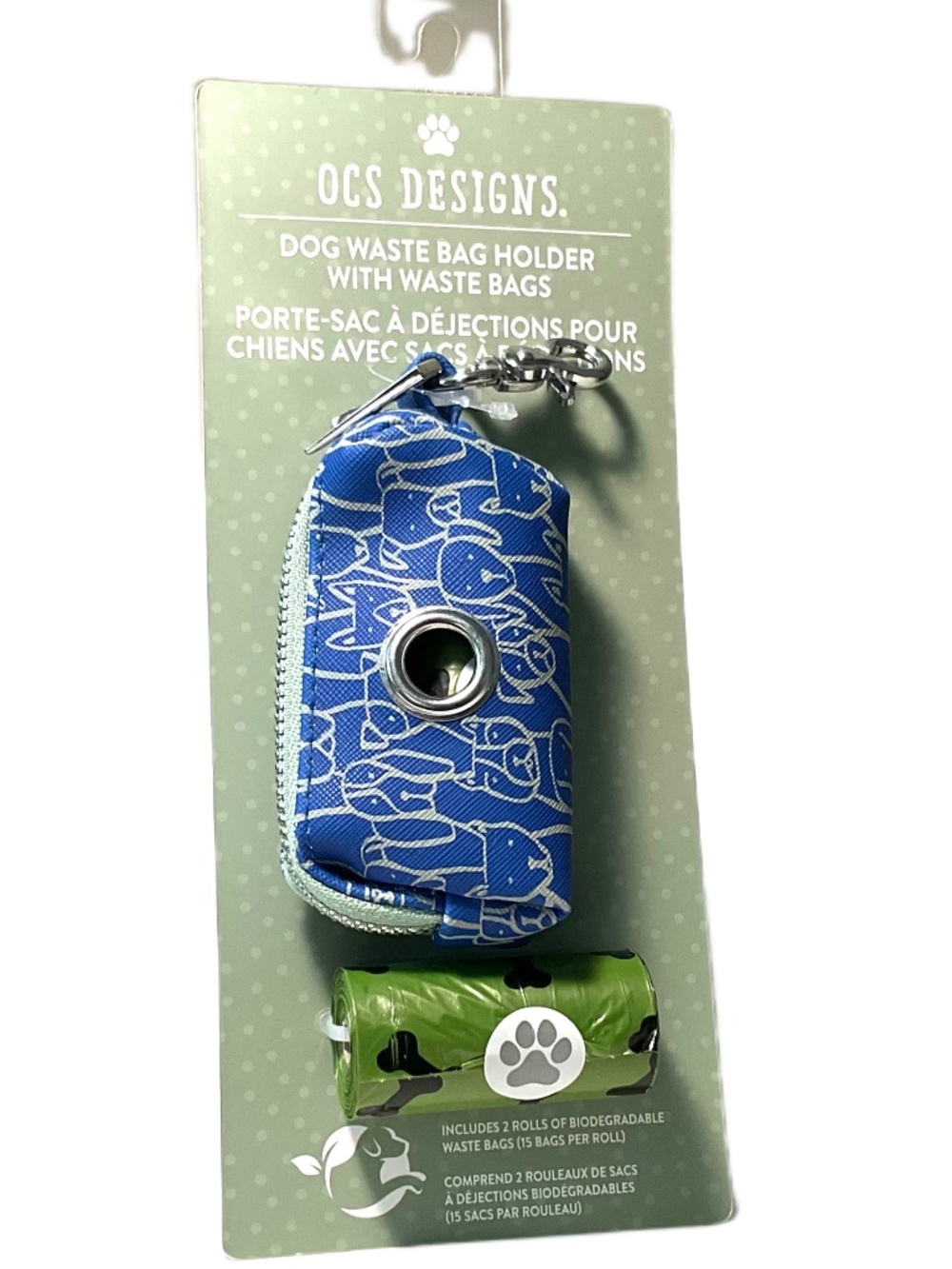 OCS Designs Dog Waste Bag Holder with Waste Bags